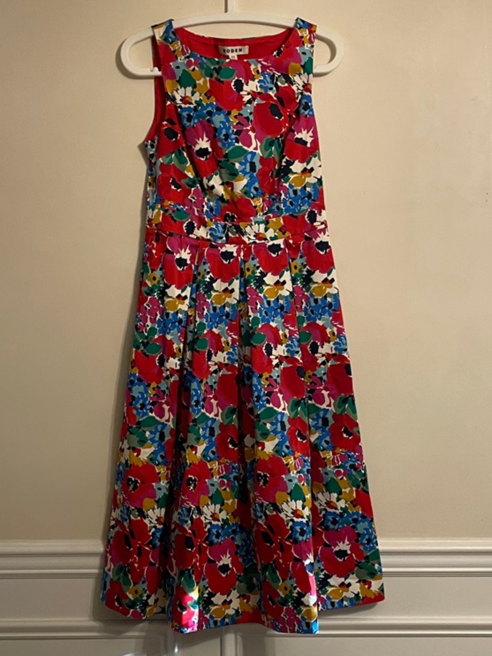 Boden Floral Fit and Flare Midi Dress US 4R UK 8R - Picture 3 of 11